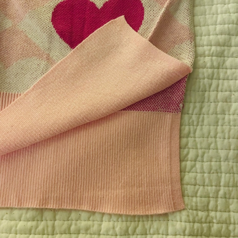NWT Crown & Ivy Heart Sweater XXL 2XL Pink Light Weight - Picture 3 of 3